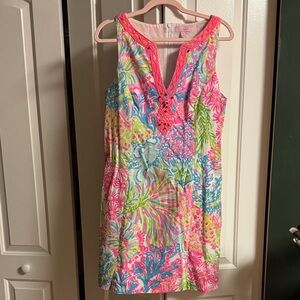 Lilly Pulitzer Pink and Blue Tropical Dress